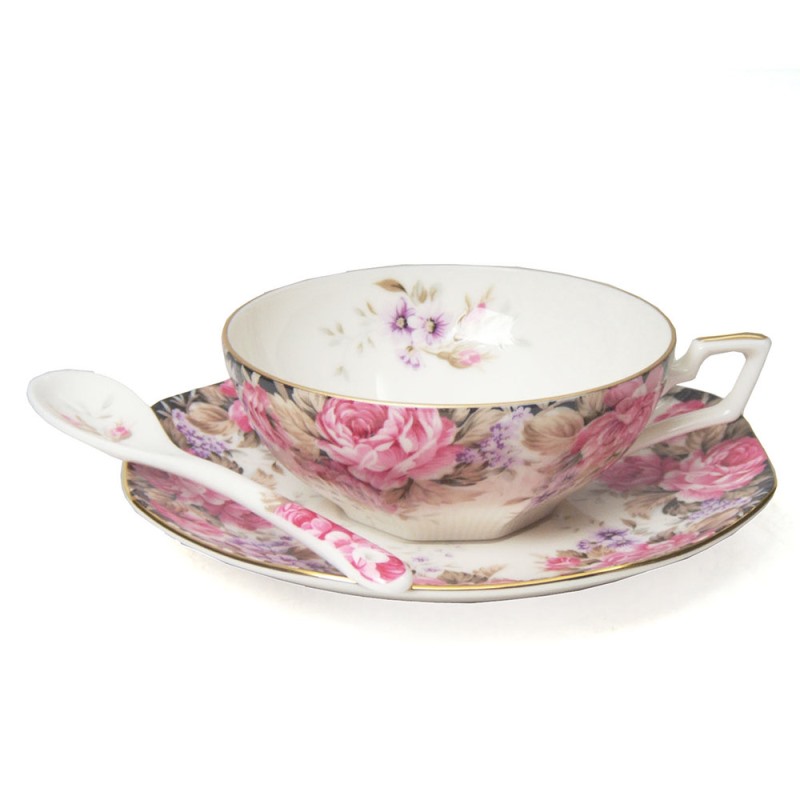 [豐名日本餐具] 咖啡杯組 紅牡丹 附匙 MARUI / C00CS1-60