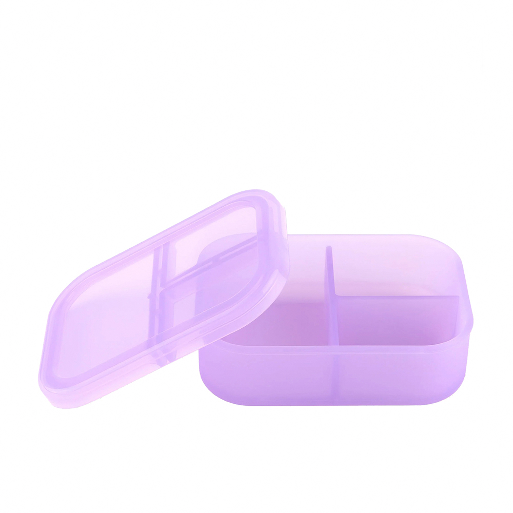 Bumkins 矽膠分格便當盒-果凍紫, 果凍紫, large
