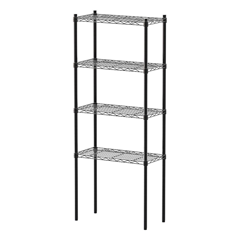 【Y HOUSE】60x30x150cm Lightweight Four-layer Iron Rack Iron Rack Shelf - Painted Black, , large