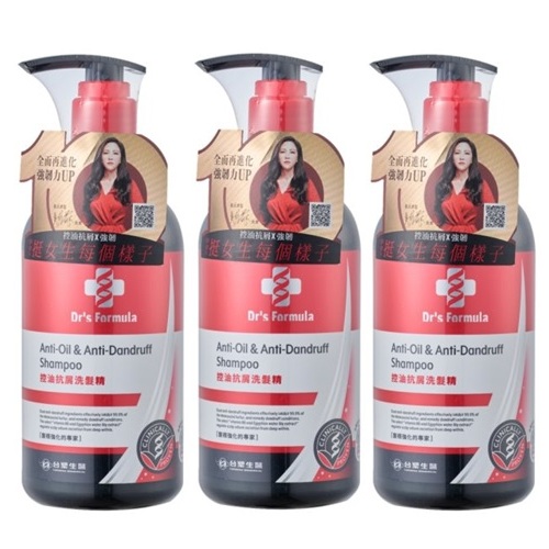 【Dr's Formula台塑生醫】控油抗屑洗髮精(升級版) 580g 3入組 公司貨, , large