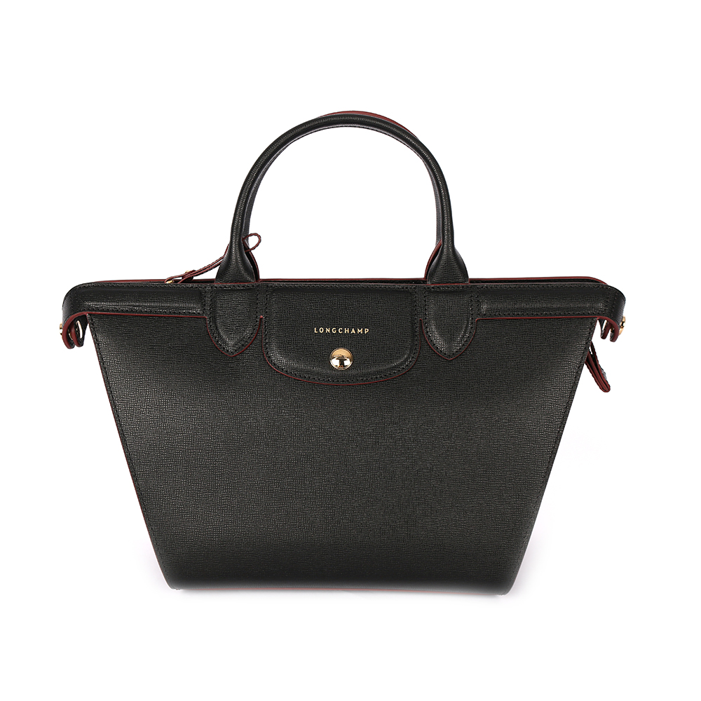 LONGCHAMP 硬殼牛皮水餃二用包/黑色, , large