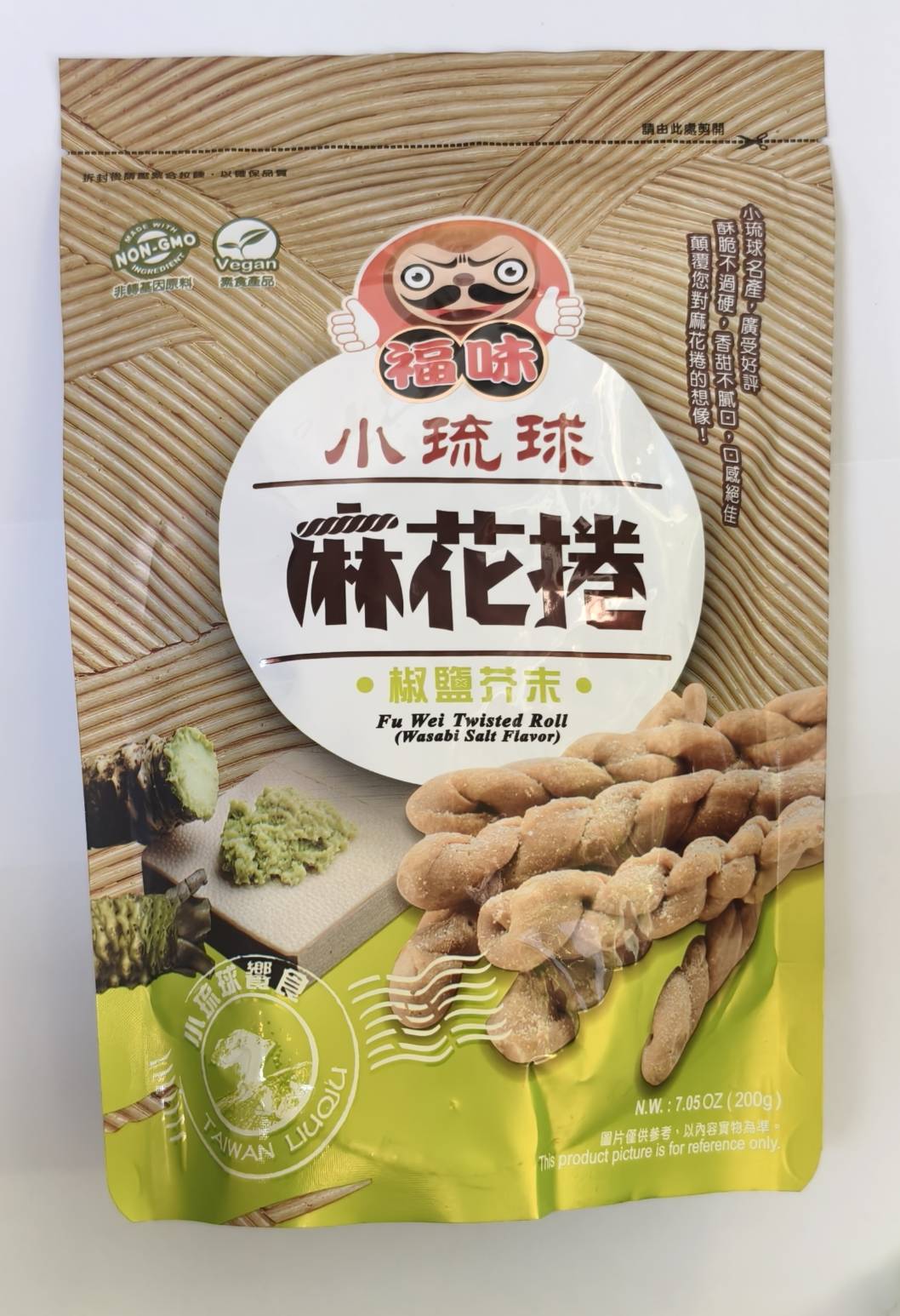 [Fuwei] Xiaoliuqiu Handmade Twisted Doughnut Rolls (Salt & Pepper Wasabi Flavor) 200G, , large