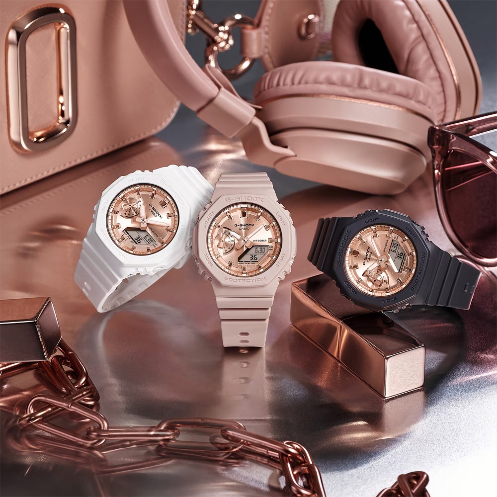 CASIO 卡西歐 G-SHOCK ITZY有娜配戴款 煙燻粉色 粉紅金八角手錶  GMA-S2100MD-4A, , large