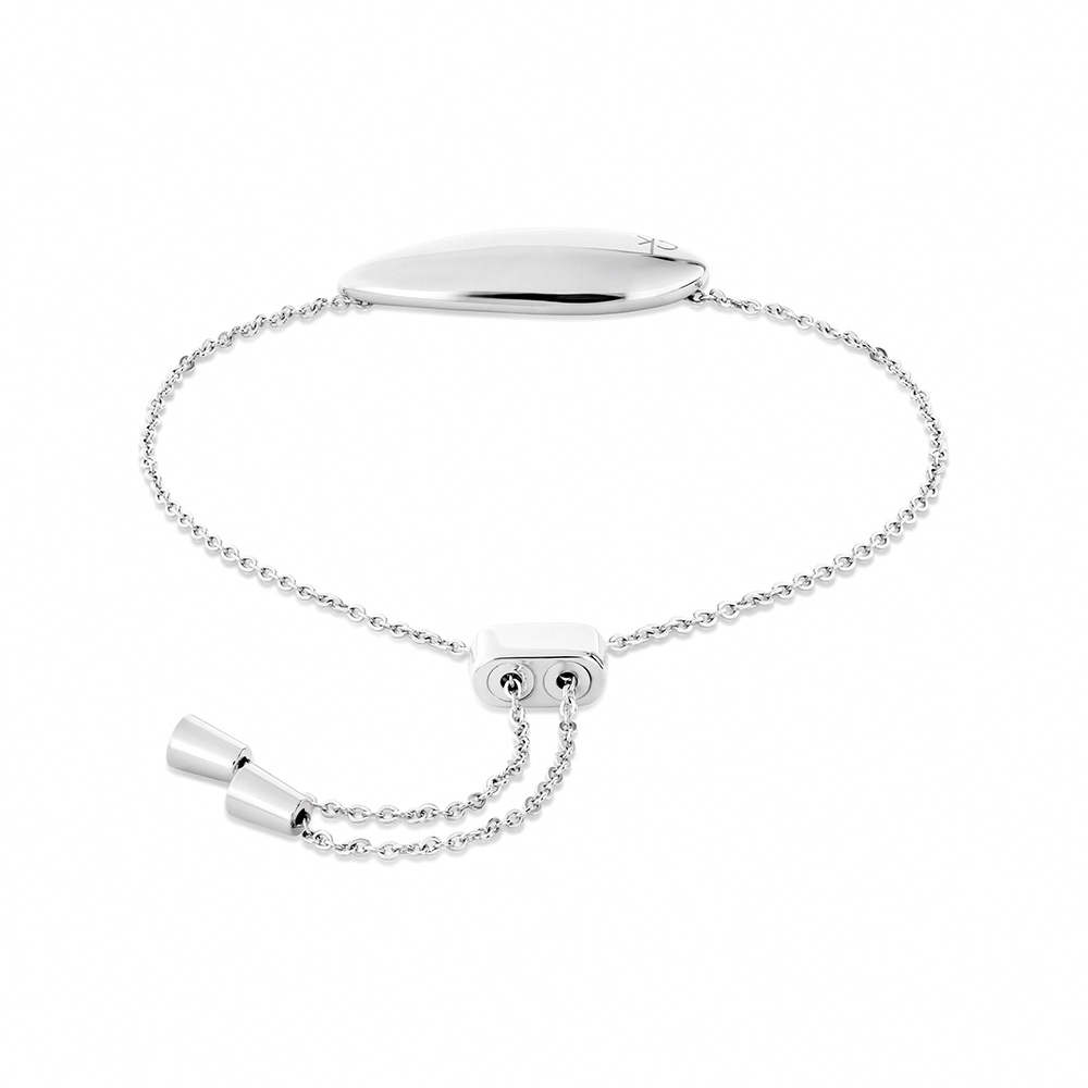 Calvin Klein CK Sculpted 橫水滴柔和線條手鍊 禮物 送禮(35000823), , large
