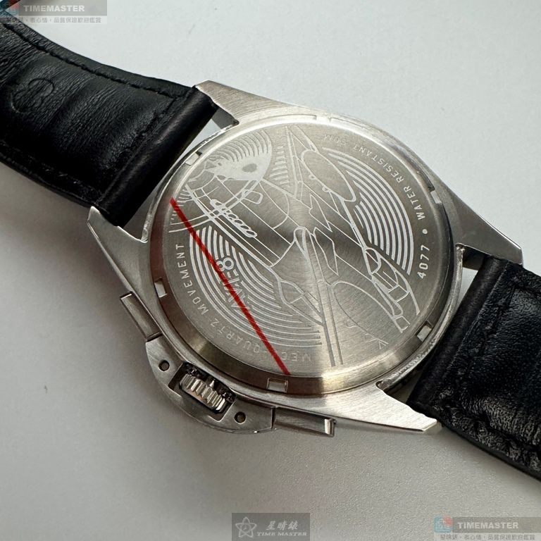 [星晴錶業]新品牌手錶,44mm,AV52669鈦金色錶面銀錶殼深黑色真皮皮革錶帶款, , large