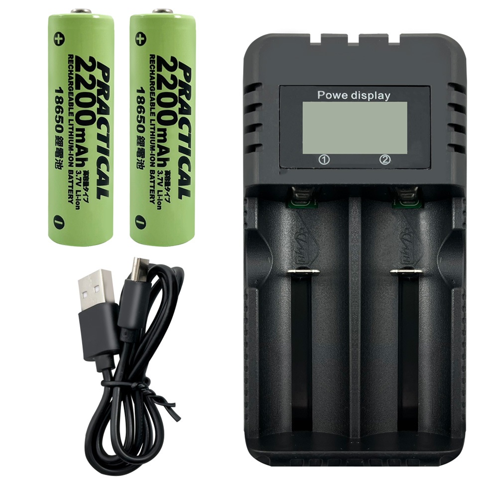 PRACTICAL PCA-008 LCD Screen Dual Slot Lithium Battery Charging Set with Battery LCD Marquee Display Overcharge/Overheat/Short Circuit Protection Suitable for a variety of lithium batteries, , large
