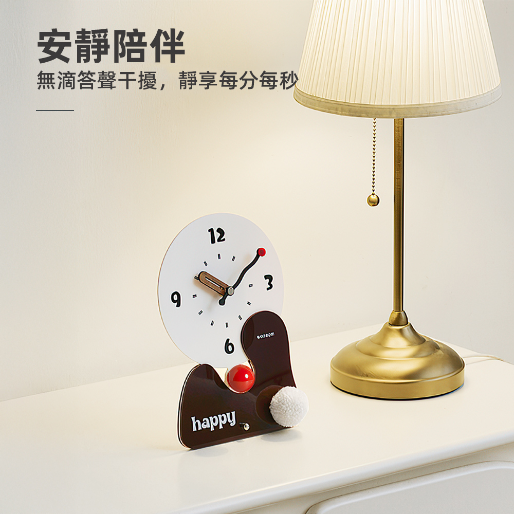 【上手家居】童趣造型時鐘 奶霜白(桌上時鐘/復古時鐘/桌鐘/桌上型時鐘/座鐘), , large