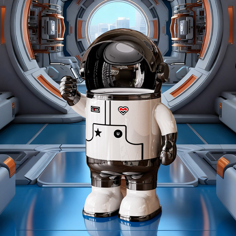 【AOTTO】太空人造型翻蓋垃圾桶-12L(CL-601), , large