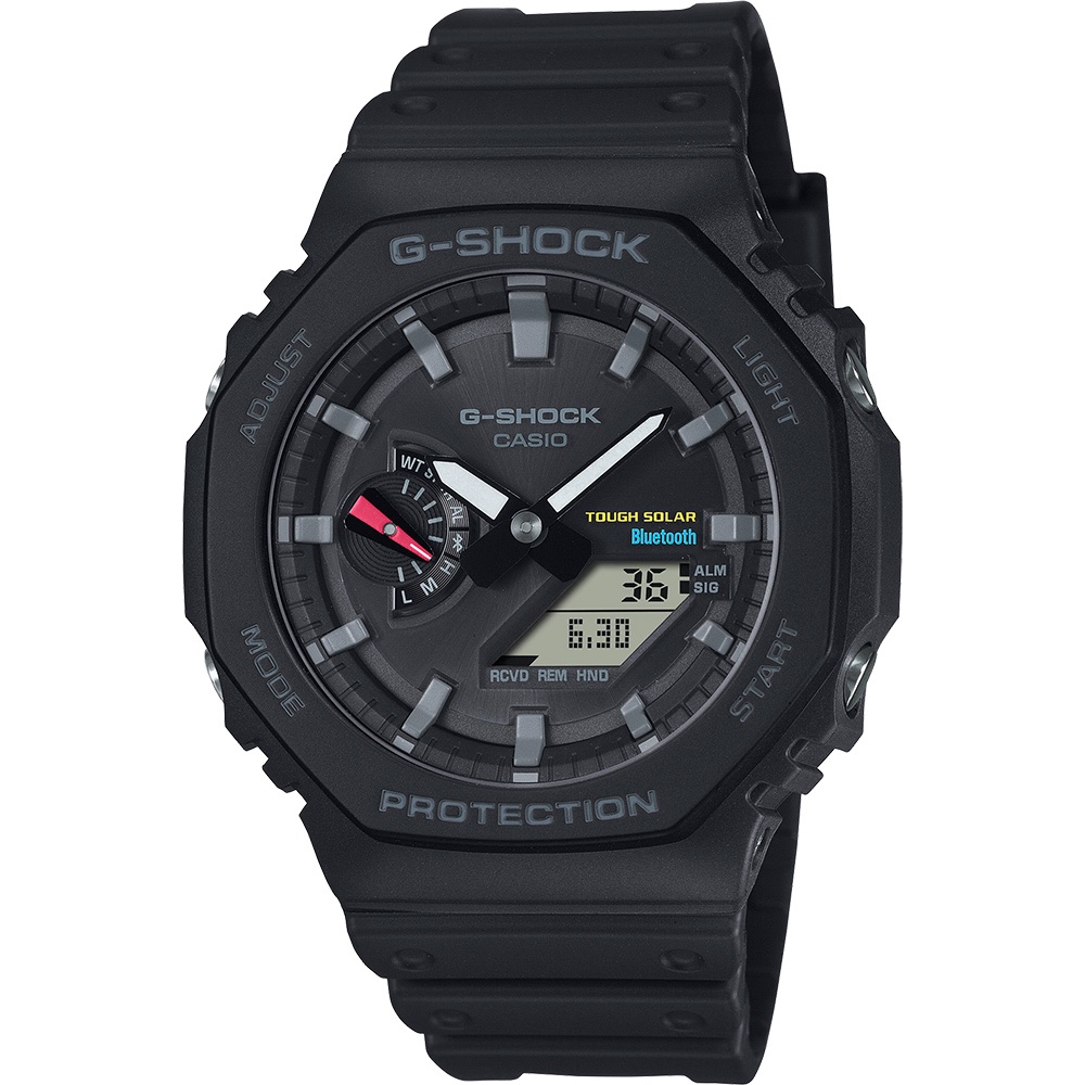 CASIO 卡西歐 G-SHOCK 極簡八角 太陽能電力智慧藍牙手錶 GA-B2100-1A, , large