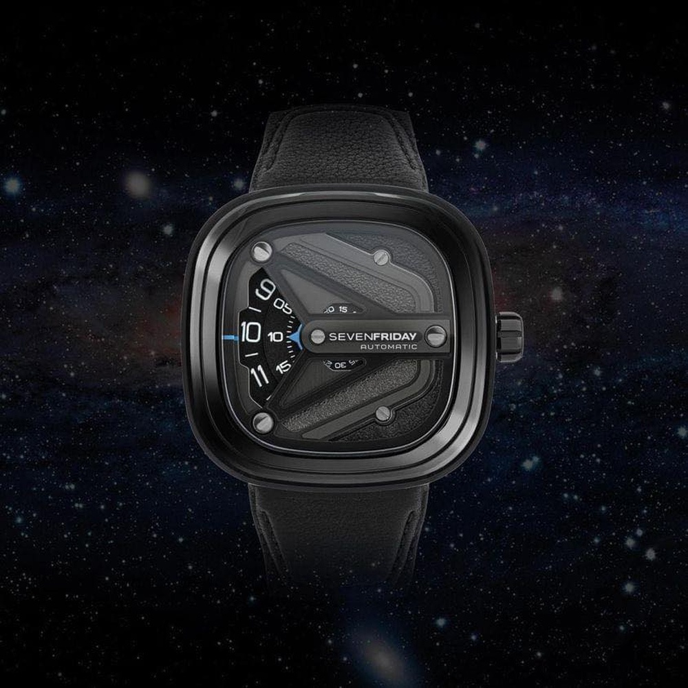 SEVENFRIDAY Spaceship 太空船 自動上鍊機械錶 送禮-黑/47x47.6mm  M3/07, , large