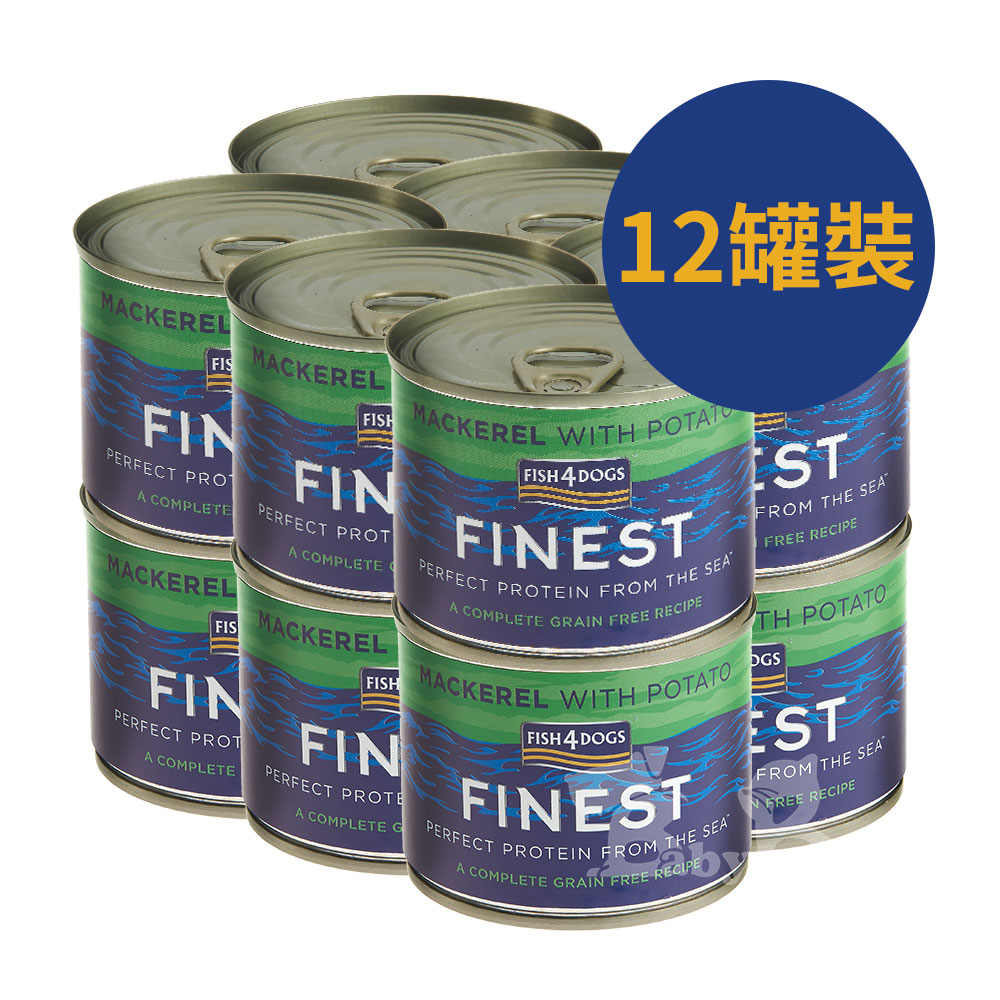 【倆寶貝精品館】海洋之星FISH4DOGS 挪威鯖魚主食犬罐185g, , large