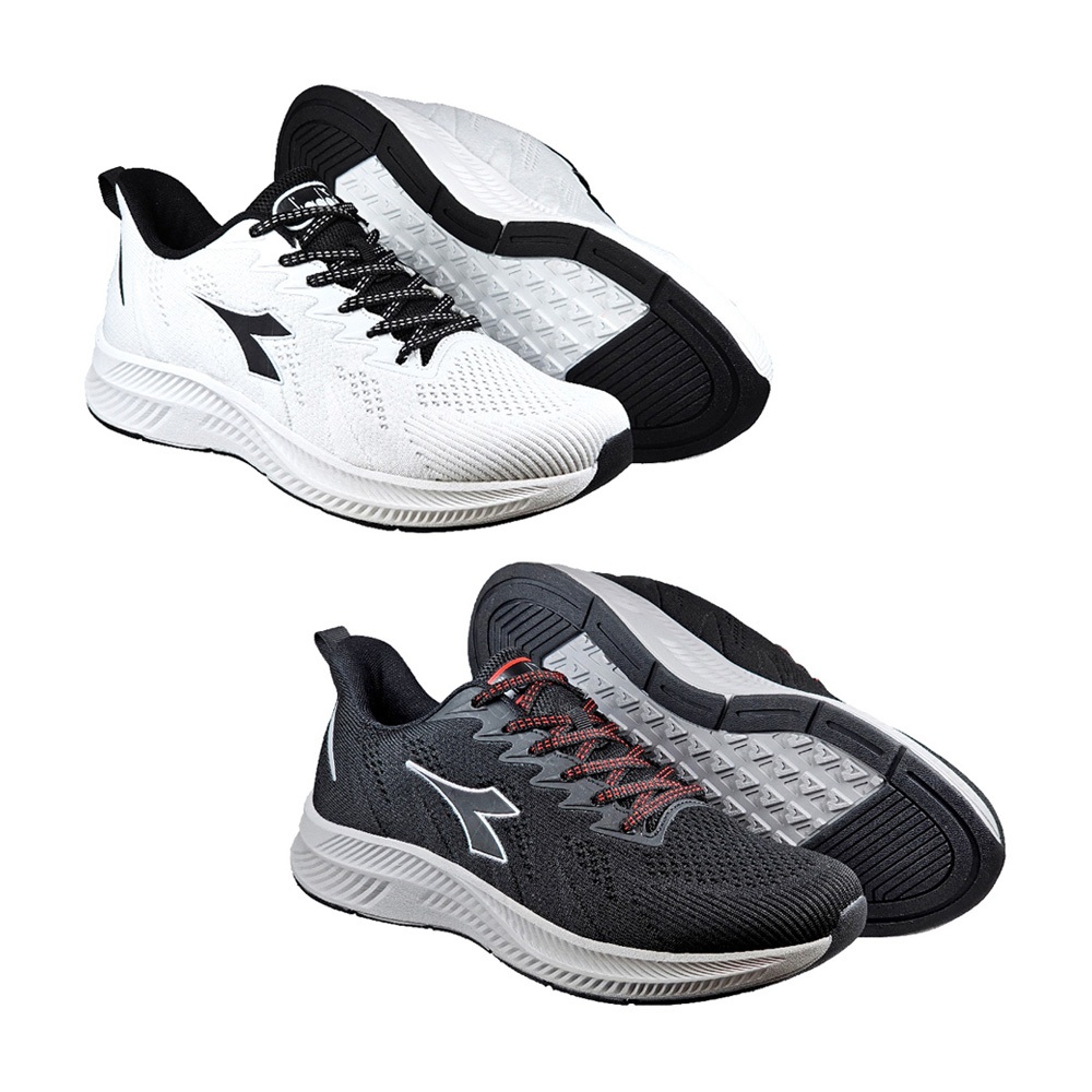 DIADORA迪亞多那 戰狼專業慢跑鞋 男運動鞋 男鞋 寬楦 透氣 耐用 反光 吸震 減壓 輕量 氣墊乳膠鞋墊 白黑 黑