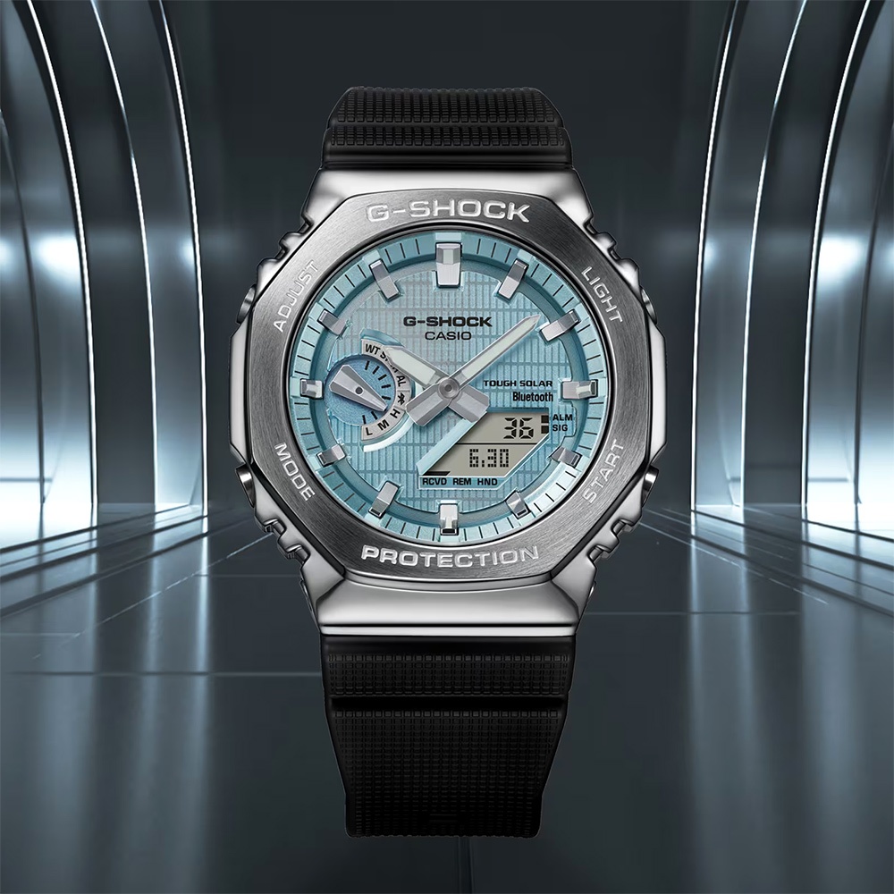 CASIO 卡西歐 G-SHOCK 八角太陽能藍芽手錶 GBM-2100A-1A2, , large