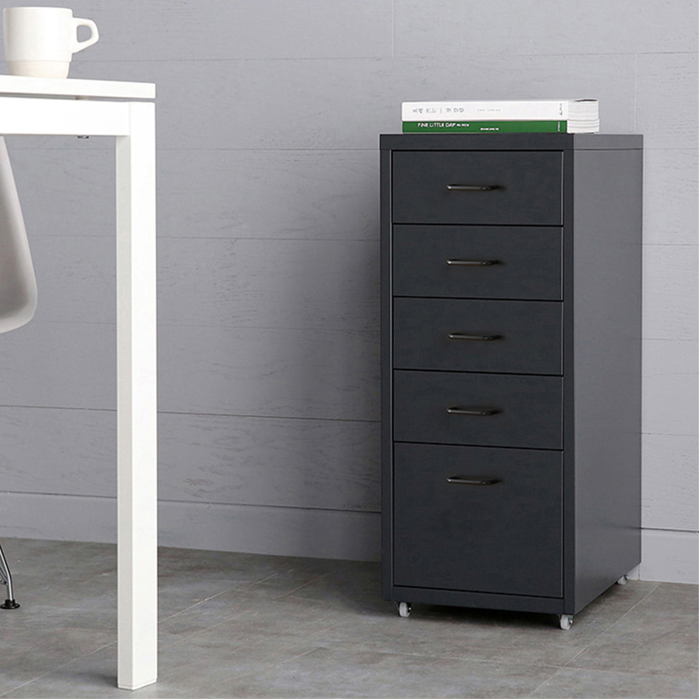 《C&B》新鋼鐵斯特附輪五抽屜櫃文件櫃/檔案櫃/公文櫃, , large