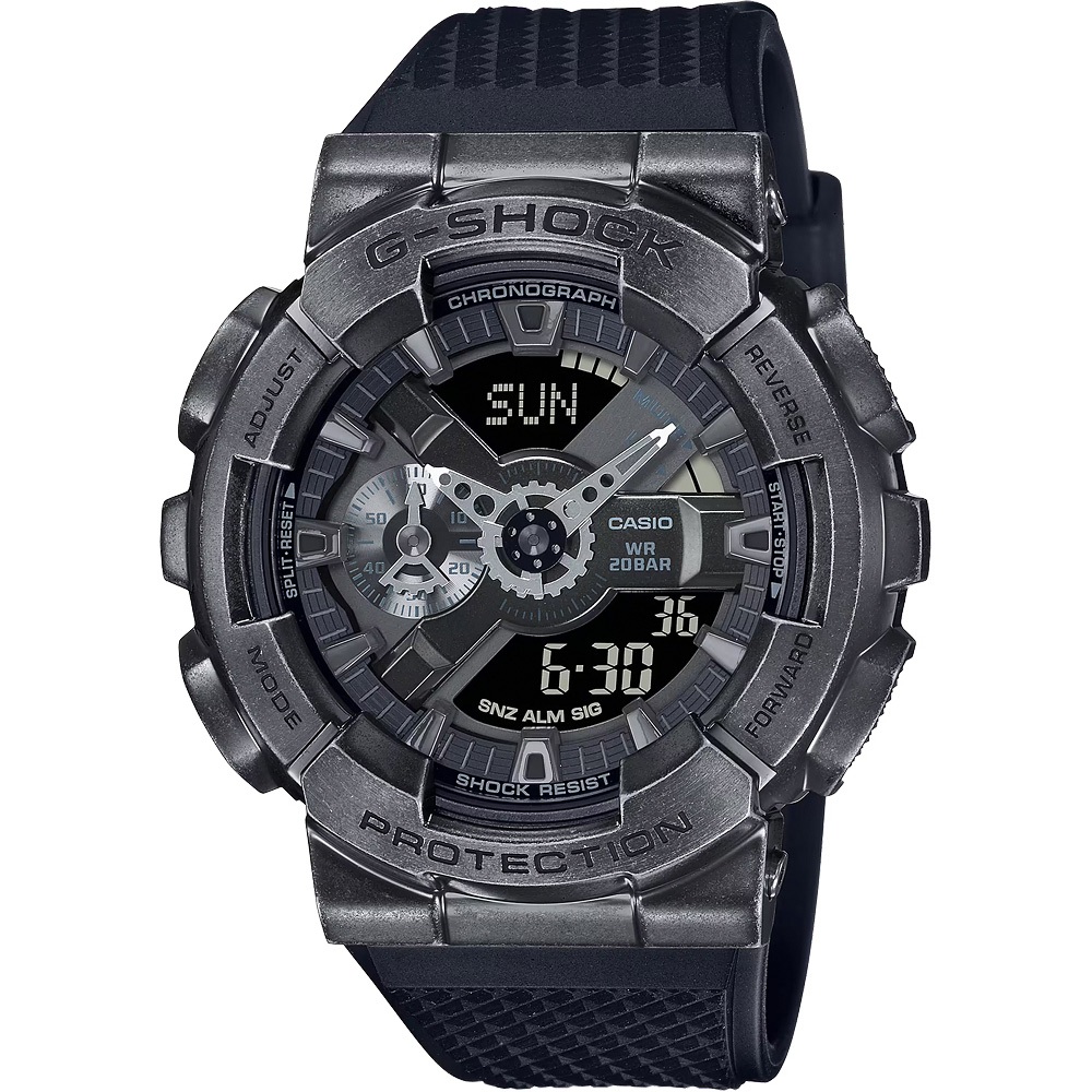 CASIO 卡西歐 G-SHOCK 工業風仿舊金屬雙顯手錶 GM-110VB-1A, , large