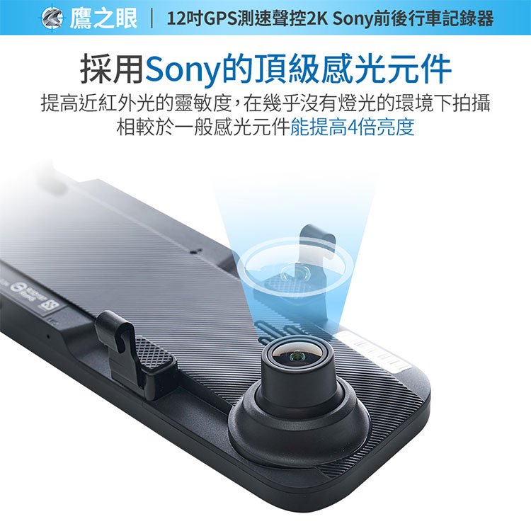 買就送霧化機【鷹之眼】12吋GPS  2K Sony鏡頭行車紀錄器-附32G卡 TA-B001 行車記錄器 R3D197, , large