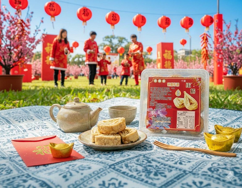 【中式典藏】清雲堂 花開好運．千層蛋捲192G（原味）附保溫袋, , large