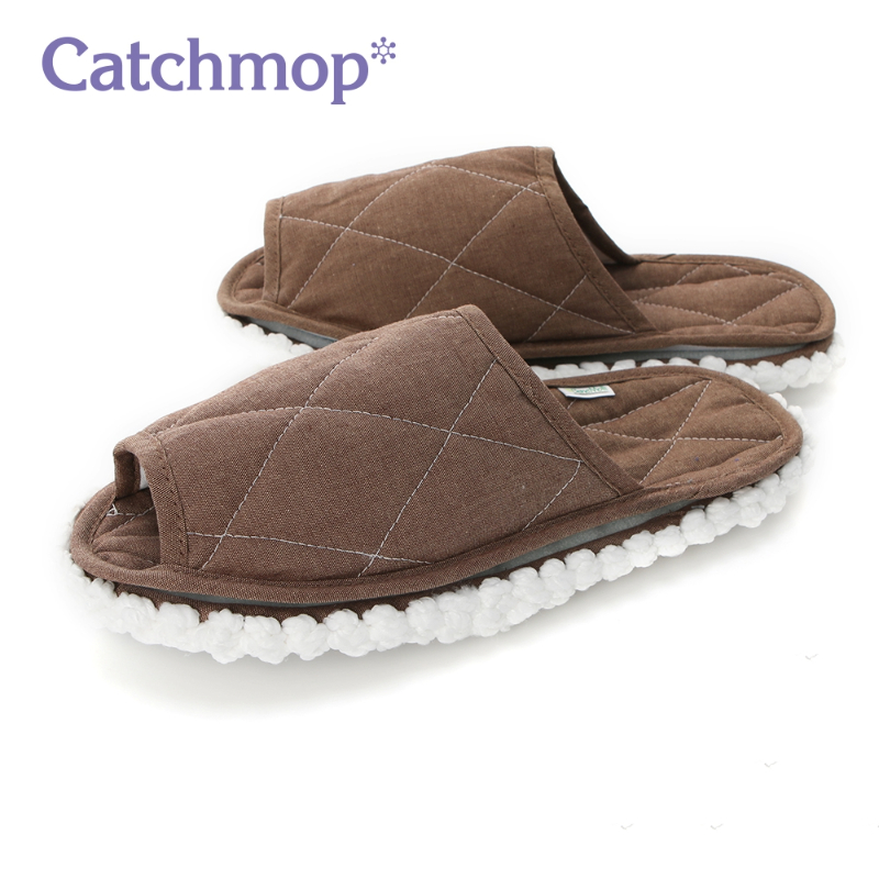 【THE LOEL】韓國神奇抹布系列- Catchmop 神奇鞋底加厚清潔拖鞋(棕色), , large
