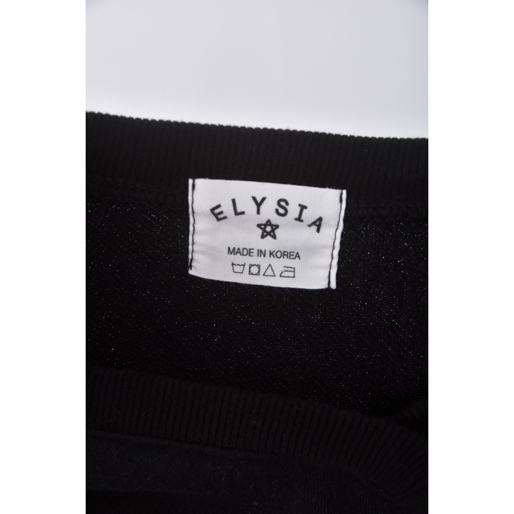 (XL) elysia字母黑色長袖上衣二手衣, , large