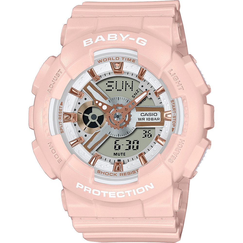 CASIO 卡西歐 Baby-G 街頭風格雙顯手錶 BA-110XRG-4A, , large