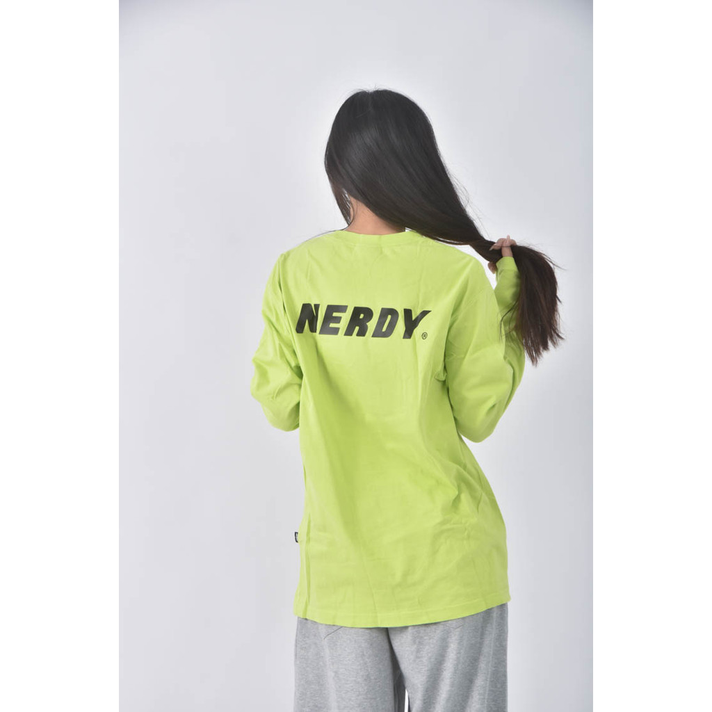(M) nerdy韓牌螢光綠色長袖上衣二手衣, , large