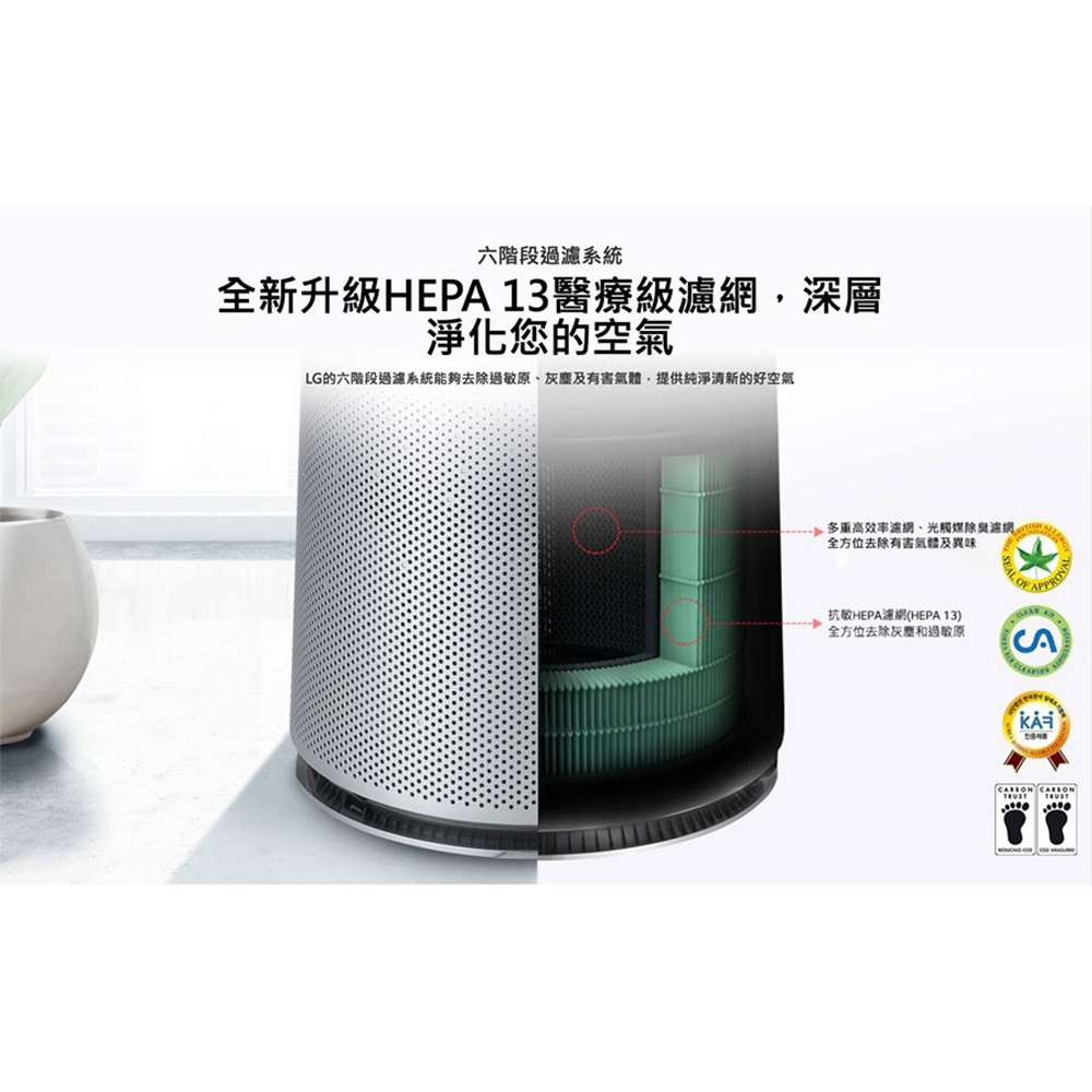 LG 樂金 AS101DSS0 360°空氣清淨機 寵物功能增加版(雙層), , large