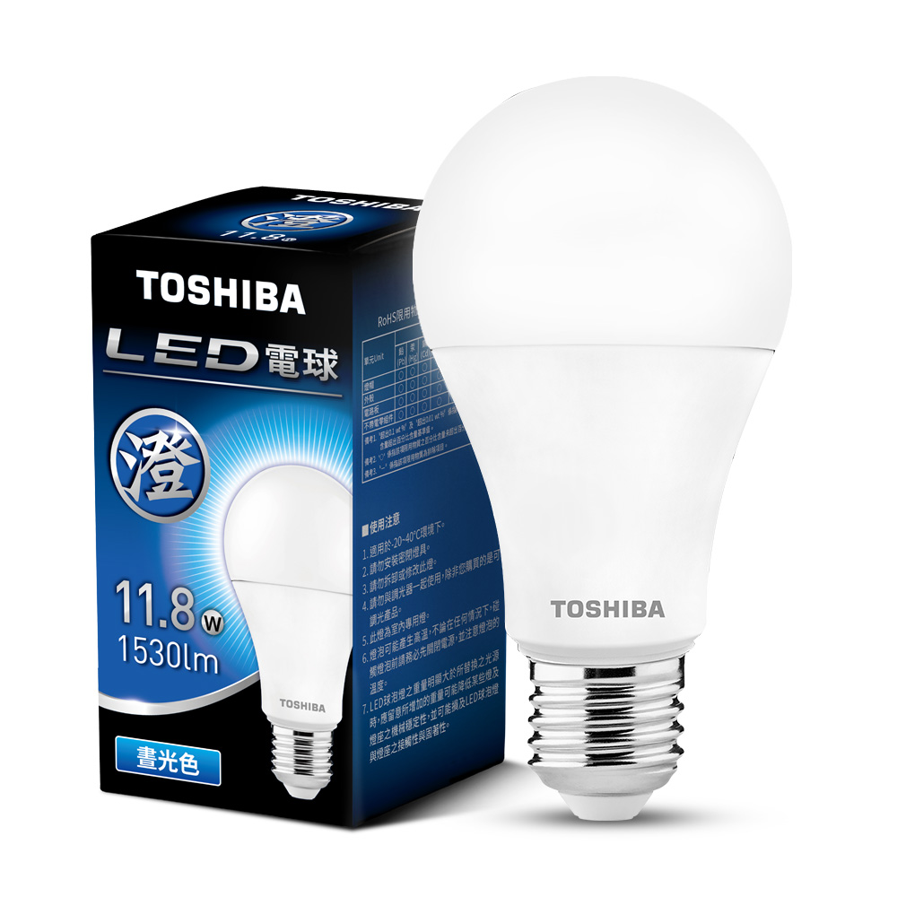 [TOSHIBA] 10-pack of Cheng Series LED Wide-Angle Bulbs, 11.8W, High Brightness, Energy Saving (Daylight Color), , large
