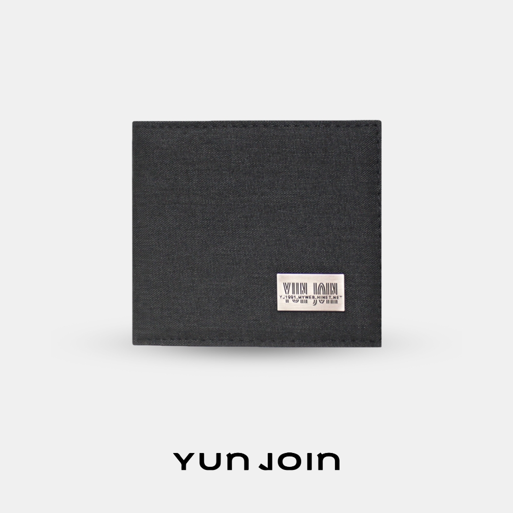 【YUN JOIN】WOVEN 日系織面短夾-灰色 皮夾 錢包 多卡位 零錢收納 短夾, , large