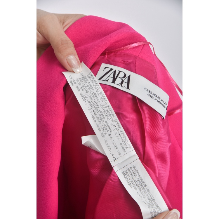 (S) zara西裝質感粉色綁帶外套二手衣, , large