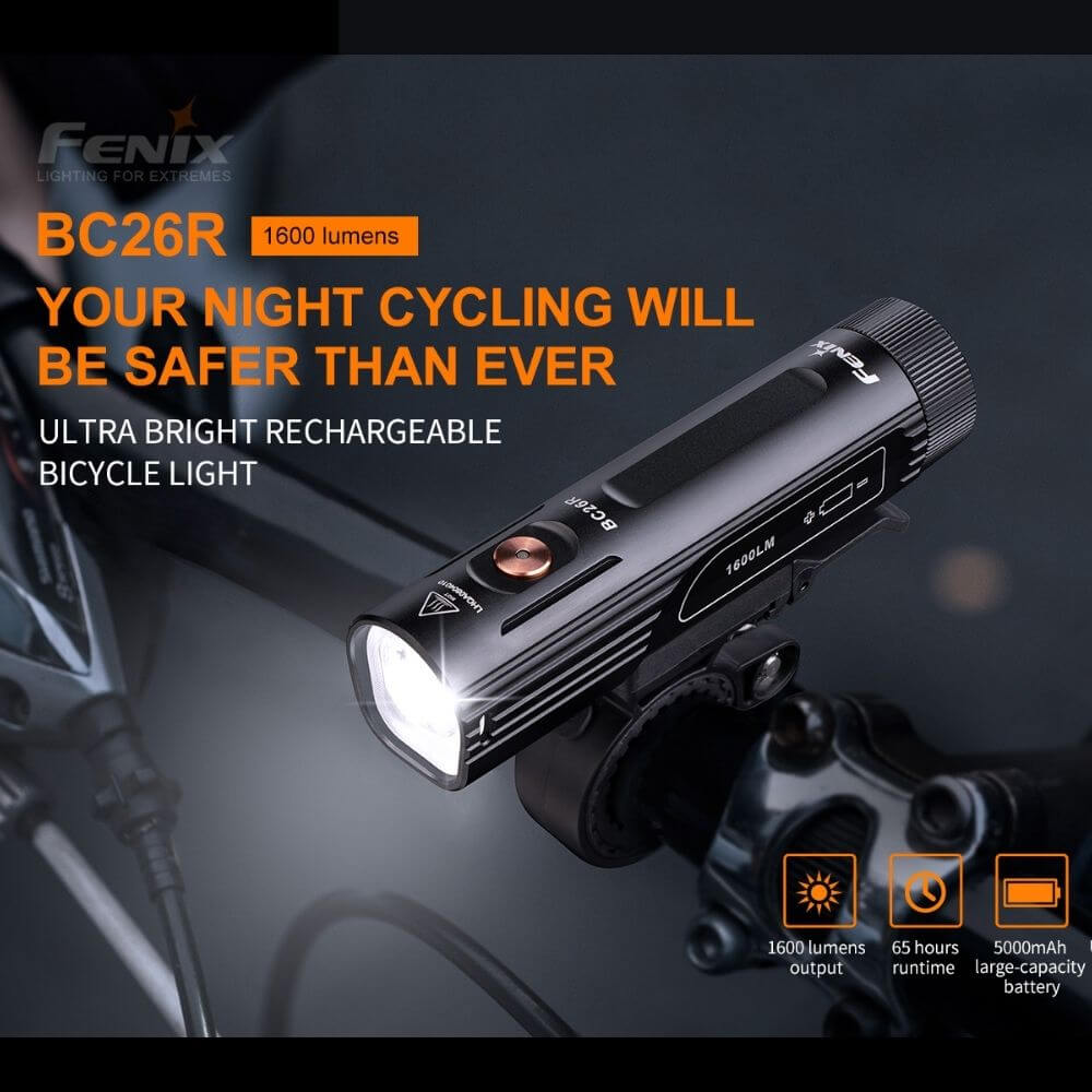 [FENIX]MAX Lumens 1600流明 超亮可充式 腳踏車燈 169米射程/BC26R, , large