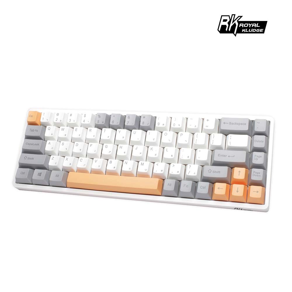 [樂維科技]RK G68 65% 藍牙雙模無線機械鍵盤 紅軸 白光 灰橙, , large