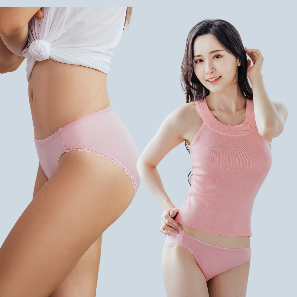 【NEONER】高衩顯腿長三角低腰抗菌內褲-粉紅, , large