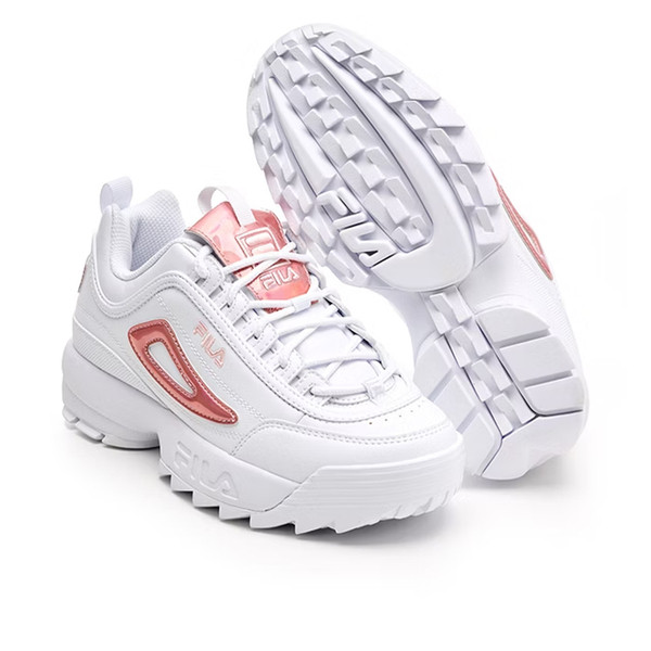 Kixpress-Fila Disruptor II 女 運動休閒鞋 老爹鞋 經典 厚底 舒適 白 粉紅 [5-C609Y-154], , large