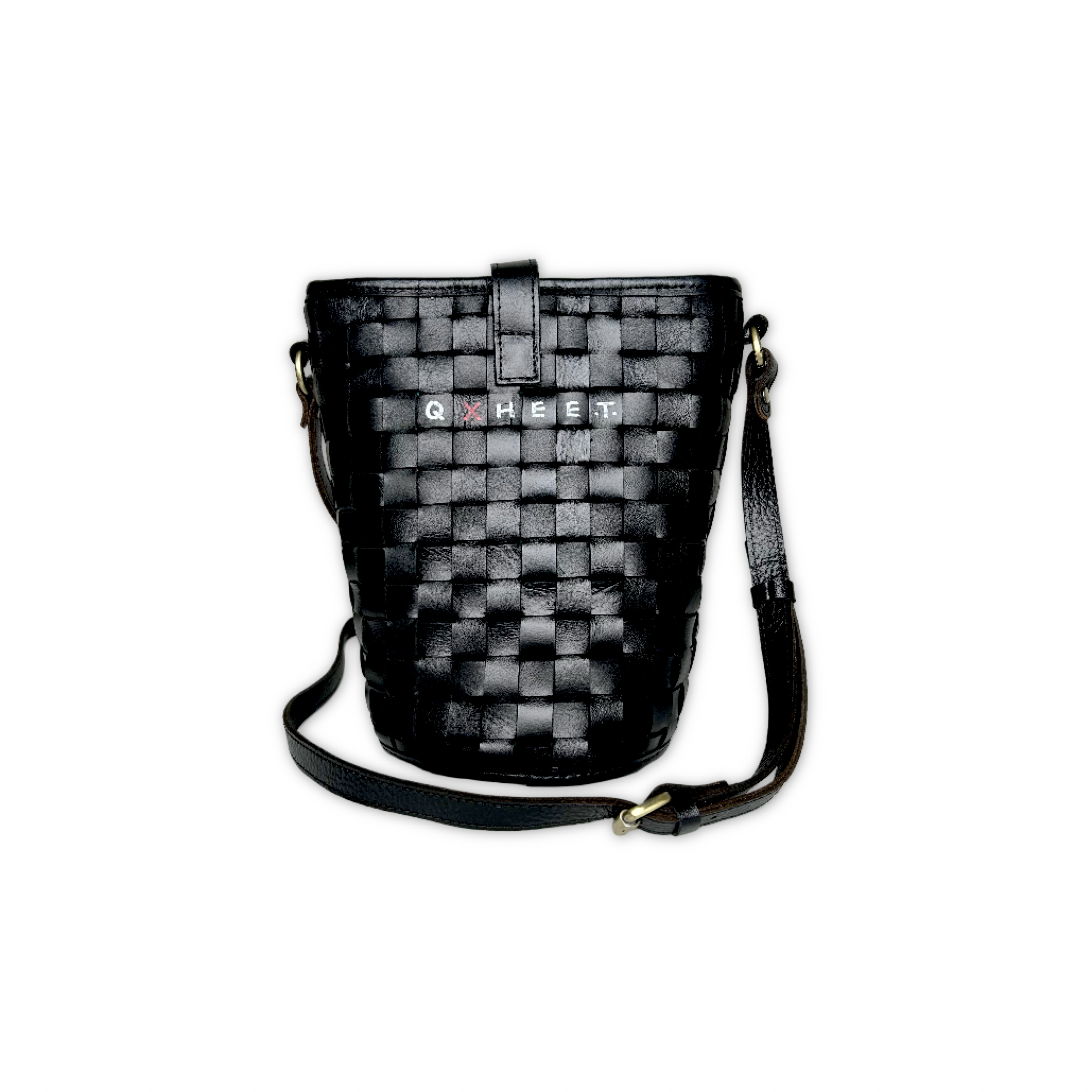 Technology hand-painted woven bucket bag/black (M), , large