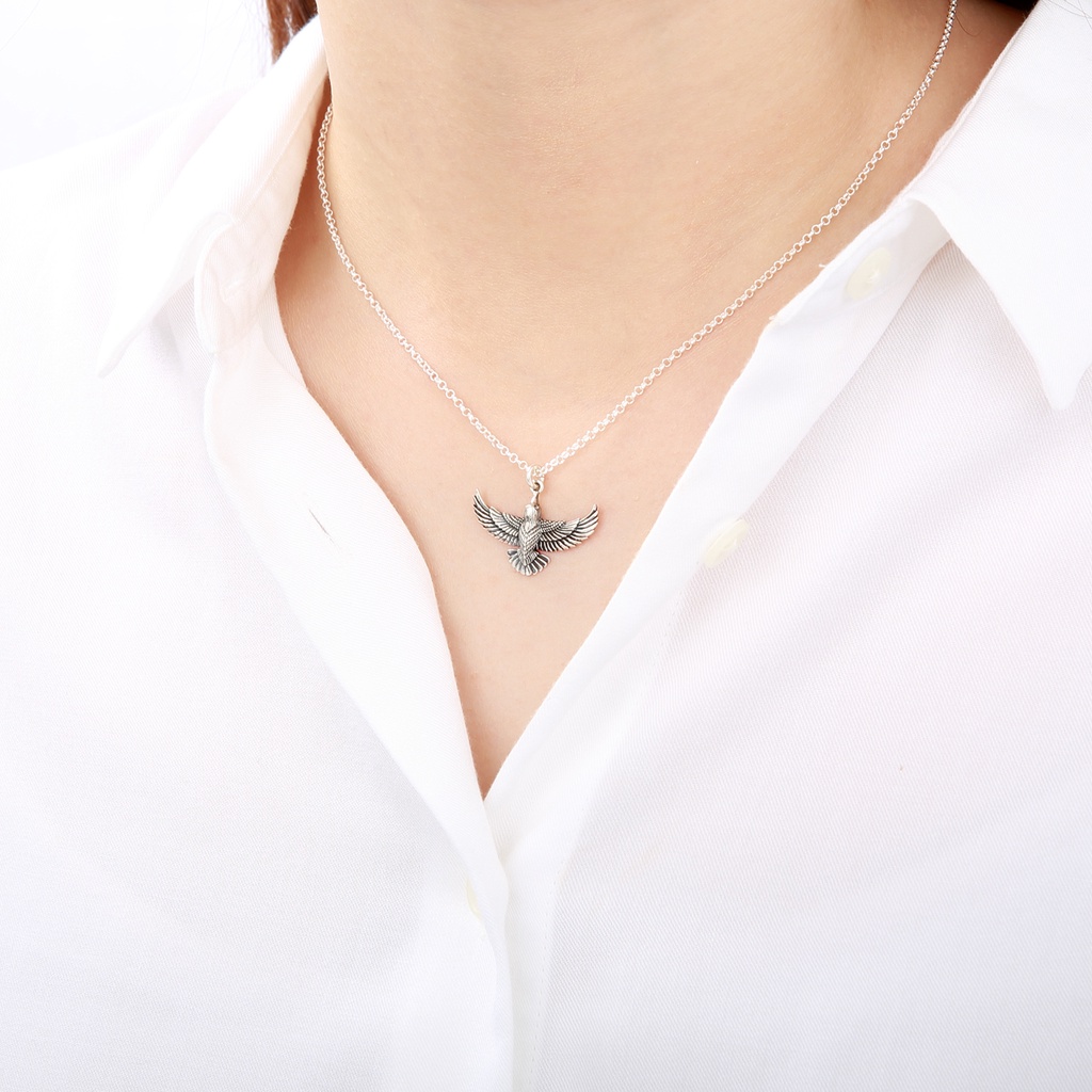 【Angel & Me】Soaring Eagle Bird s925 sterling silver necklace Birthday gift, , large