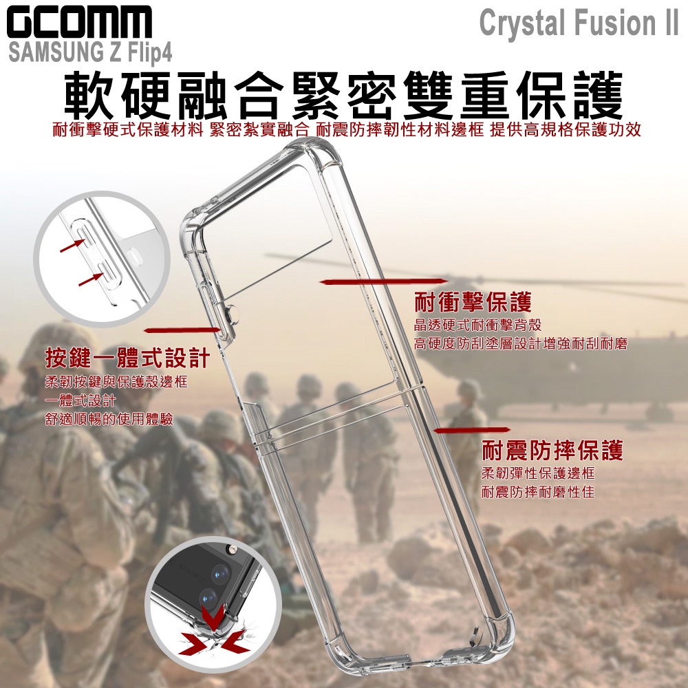 GCOMM 三星 Z Flip4 透明防摔殼 Crystal Fusion II, , large