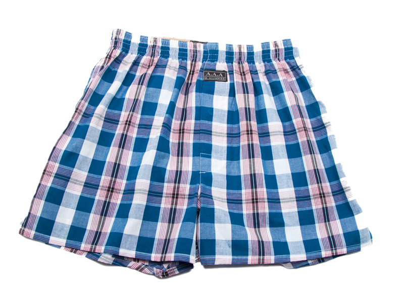 ﹝ 3A-Alliance ﹞格紋平口褲/青藍格紋, , large