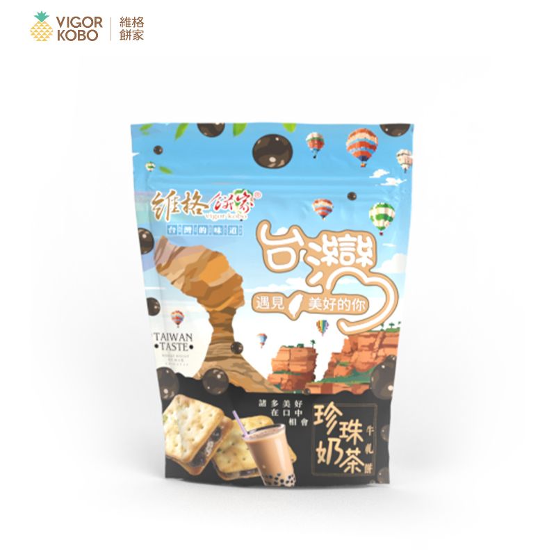 【VigorKobo】Nougat Cracker (Bubble Tea) 120g X 3 bags, , large