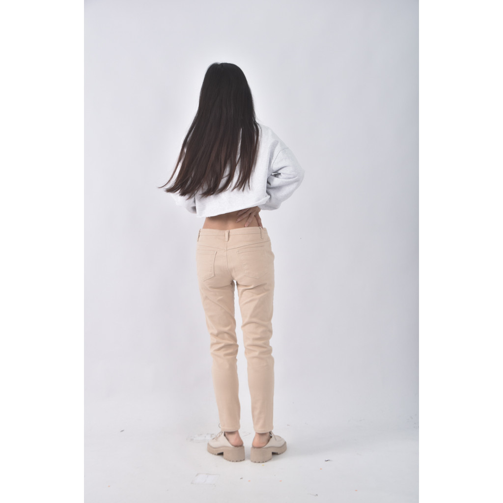 (L) 8gram韓牌簡約杏色長褲二手衣, , large
