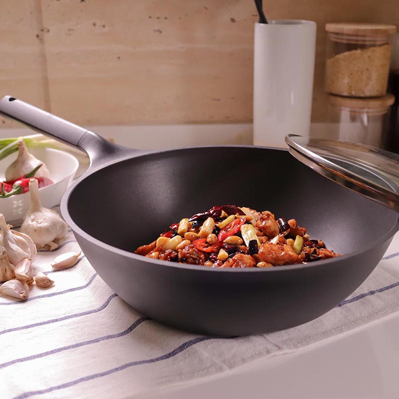 JIA Companion Non-Stick Wok 28cm,BlacK, , large