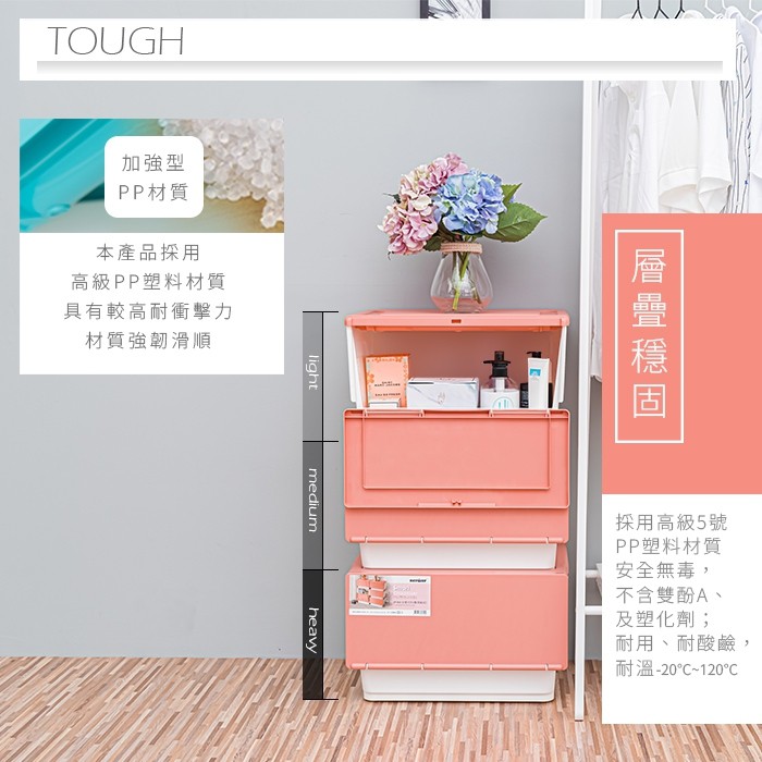 【Y HOUSE】全開式收納箱/置物箱/整理箱/塑膠箱-35L紅色, , large