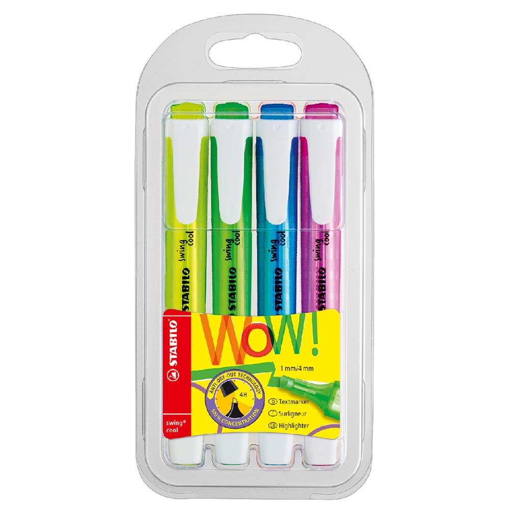 STABILO 德國 思筆樂 swing cool 樂酷螢光筆 4色組/盒 ST275/4, , large