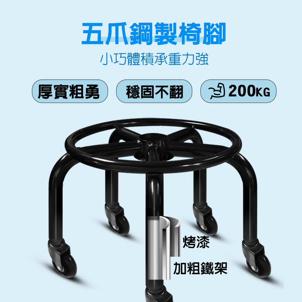 【G+居家】免組裝 動感滑輪萬用椅-黑管-粉紅(2吋純黑輪), , large