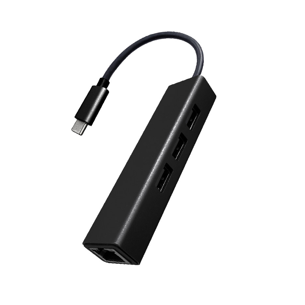 KTnet LHU23 100MB network card + 3-port USB2.0 hub Type-C/USB adapter High-speed network stable transmission, , large
