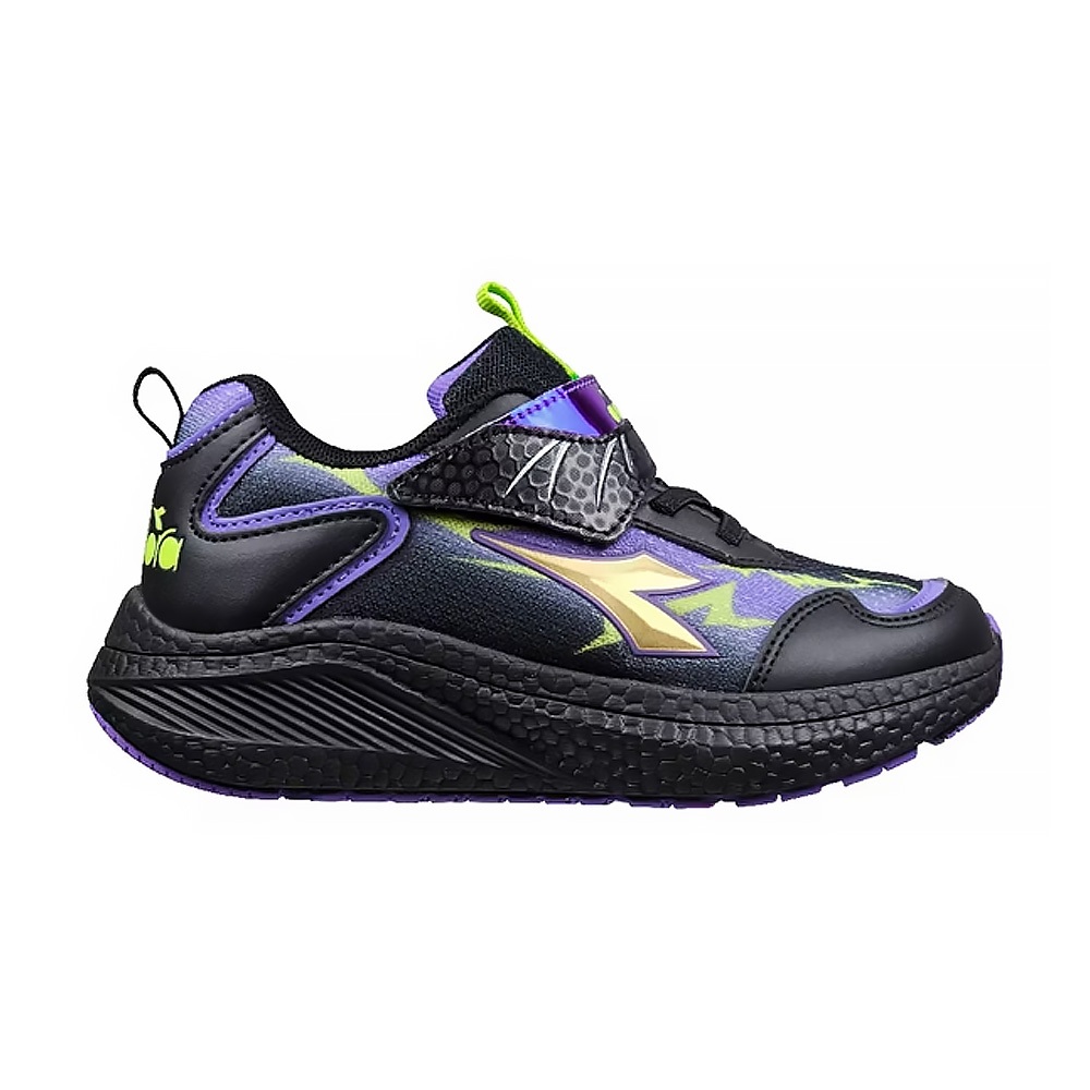 DIADORA迪亞多那 輕量兒童跑鞋 童運動鞋 童鞋 撞色 寬楦 康特杯 保護後跟 抗菌 除臭 輕量 吸震 黑紫 黑紅, , large