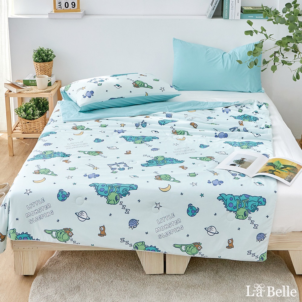 【Great Living 格蕾寢飾】義大利La Belle 迪士尼授權 眠綿冰升級2.0 玻尿酸抗菌涼感涼被 150x195cm-怪獸檸檬塔 怪獸電力公司, , large