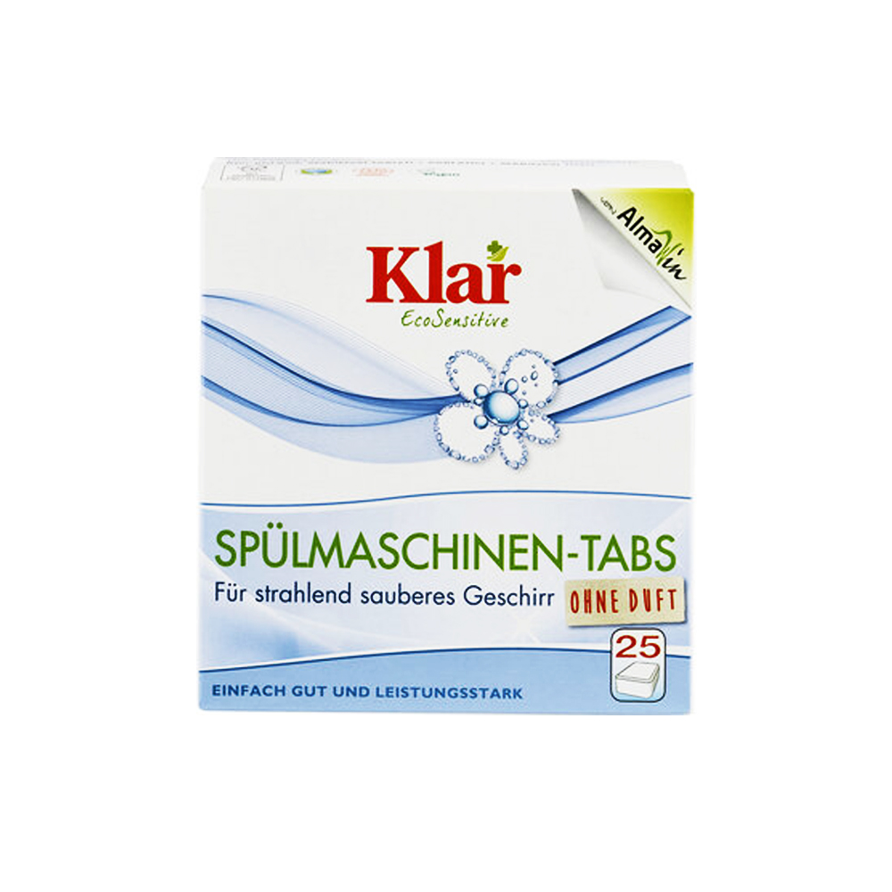 [日日好物]德國Klar-無磷植萃酵素檸檬酸分解油污水垢洗碗機專用環保洗碗錠25錠/盒(獨立包裝,各品牌機型適用,廚房餐具碗盤清潔劑), , large