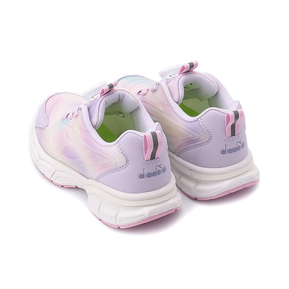 DIADORA迪亞多那 新星行者大童運動鞋 童運動鞋 童鞋 旋鈕式鞋帶 寬楦 透氣 保護後跟 穩定 抗菌 銀黑 紫粉, , large