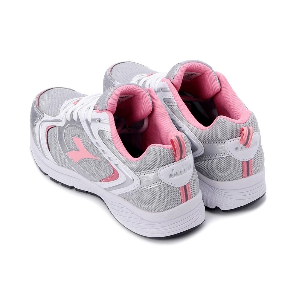 DIADORA迪亞多那 輕量專業慢跑鞋 女運動鞋 女鞋 時尚 百搭 透氣 舒適 穩定 保護後跟 耐磨 止滑 白藍 灰粉, , large