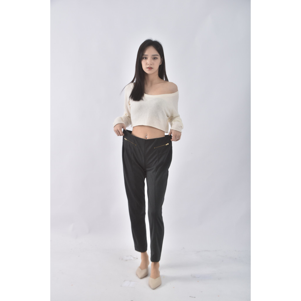 (XL) ambiamce高腰條紋綠色長褲二手衣, , large